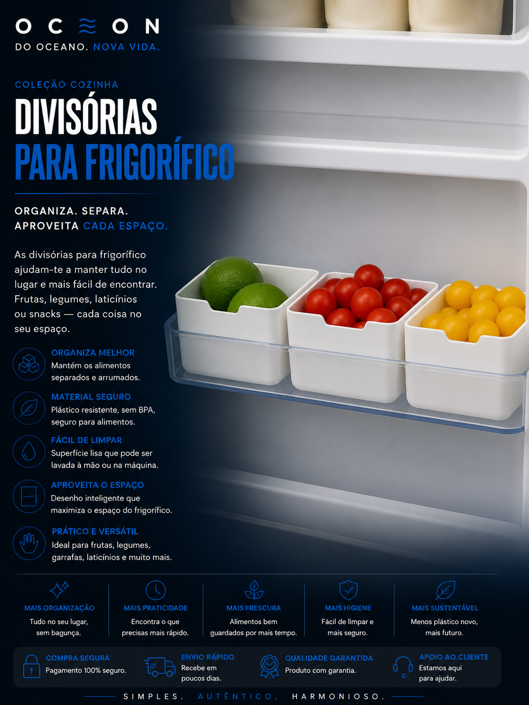 Divisórias para frigorífico