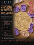 Cortadores de Biscoito com Carimbo: Animais da Selva