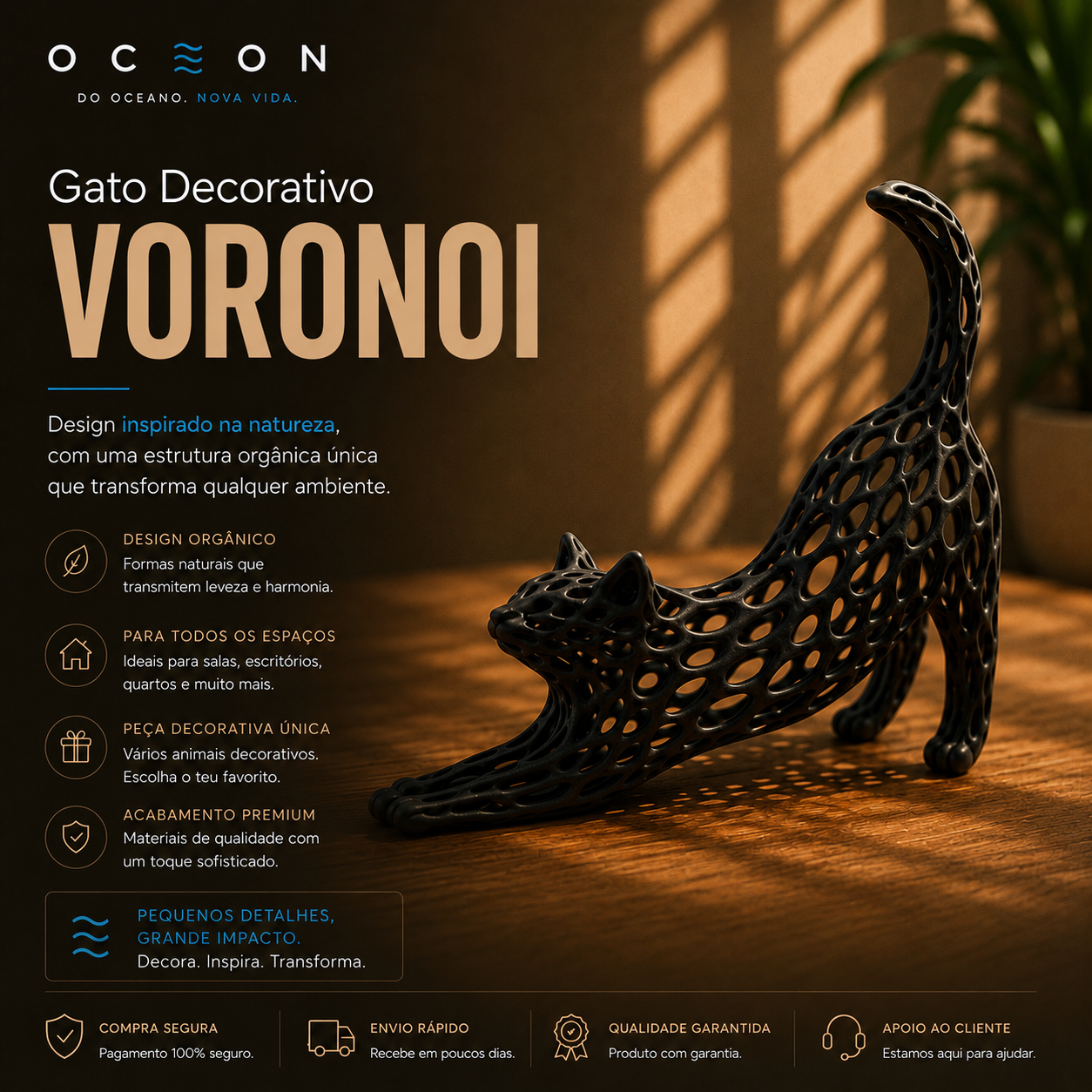 Gato Decorativo Voronoi