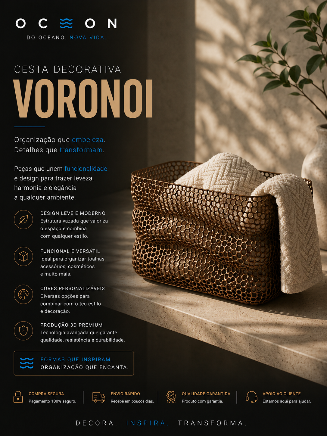 Cesta Decorativa Voronoi