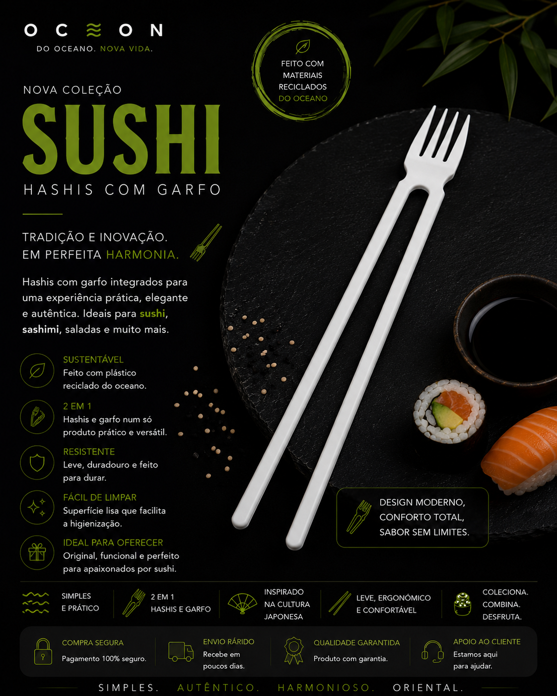 Hashis com garfo