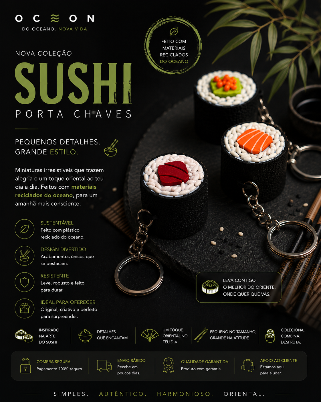 Porta chaves sushi