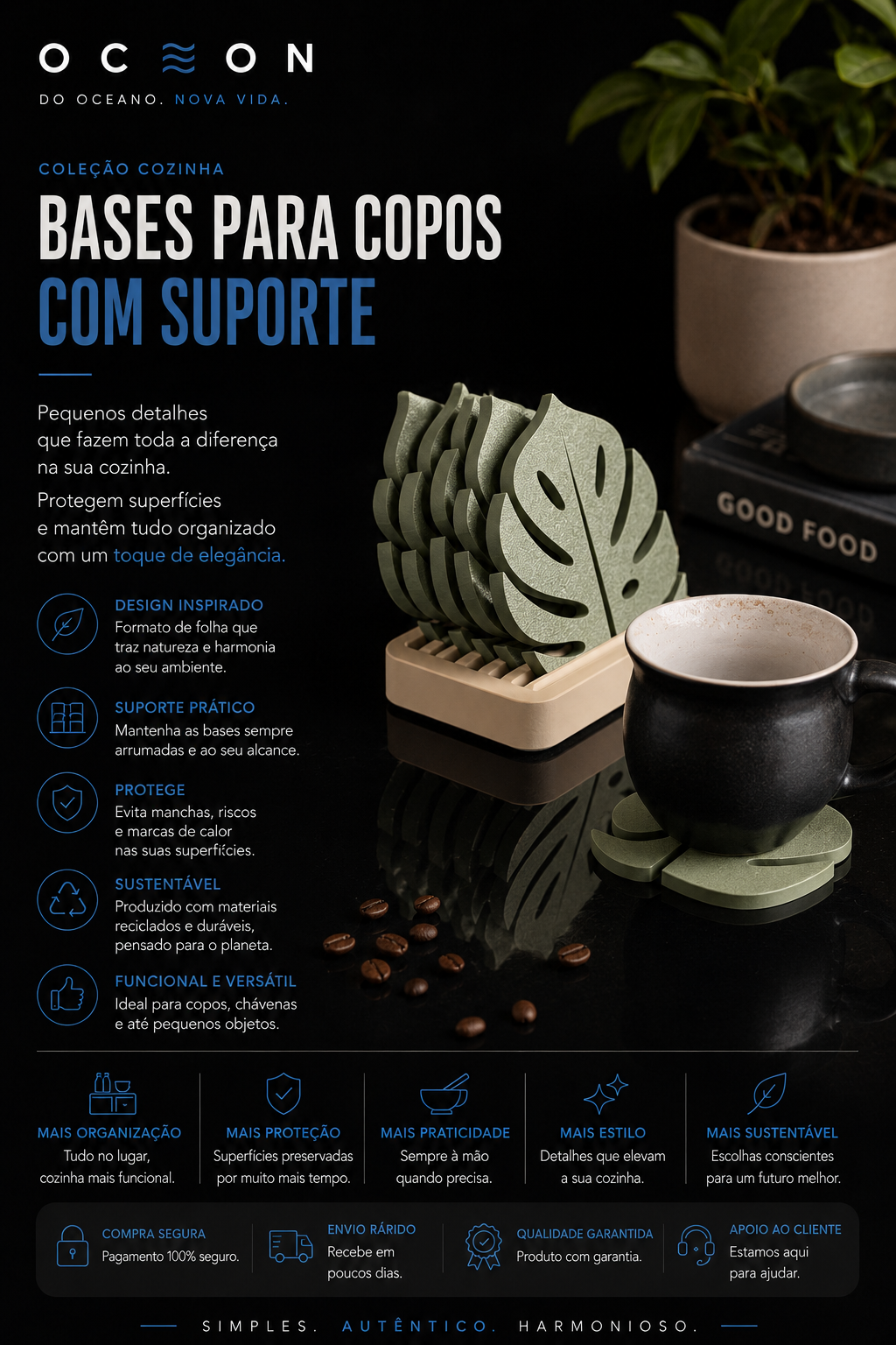 Bases para copos com suporte