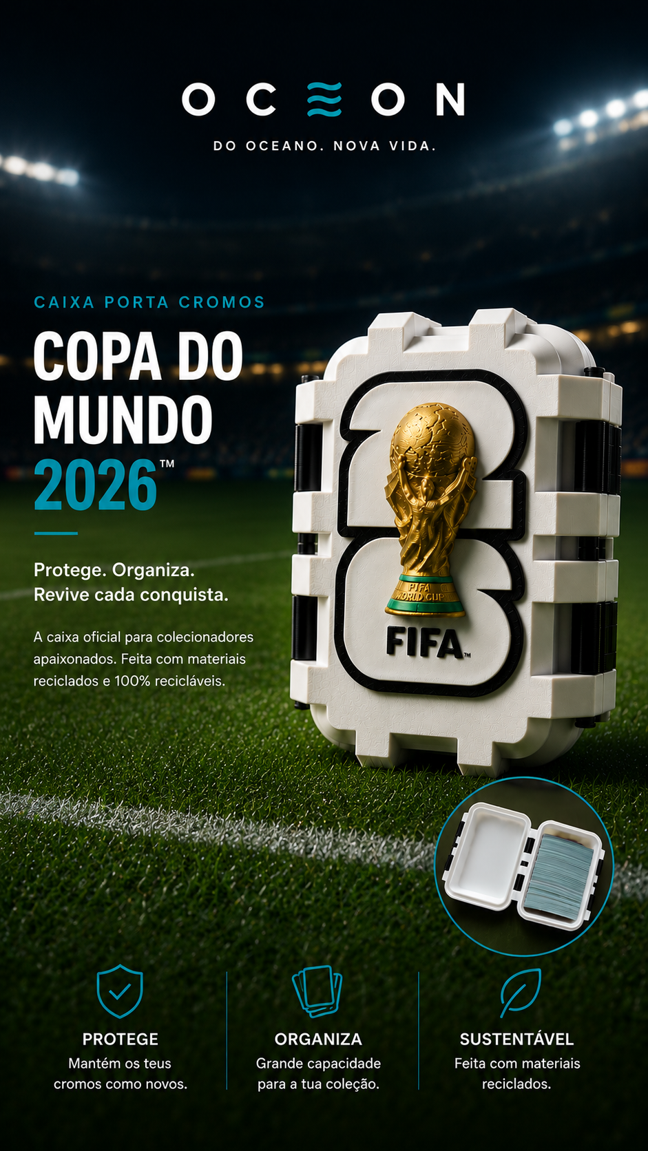 Caixa porta cromos FIFA Copa do Mundo 2026