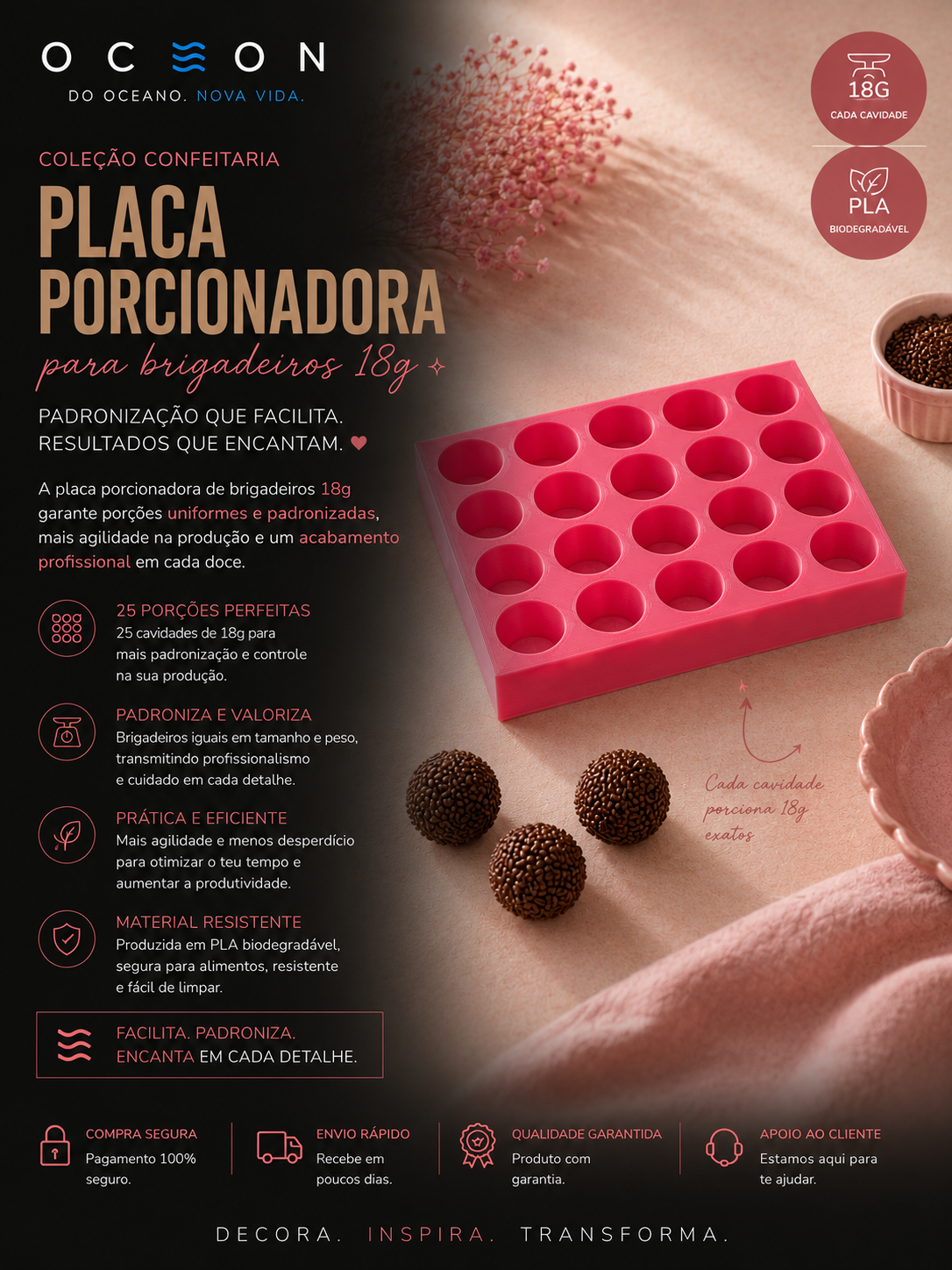 Placa Porcionadora de Brigadeiros 18g