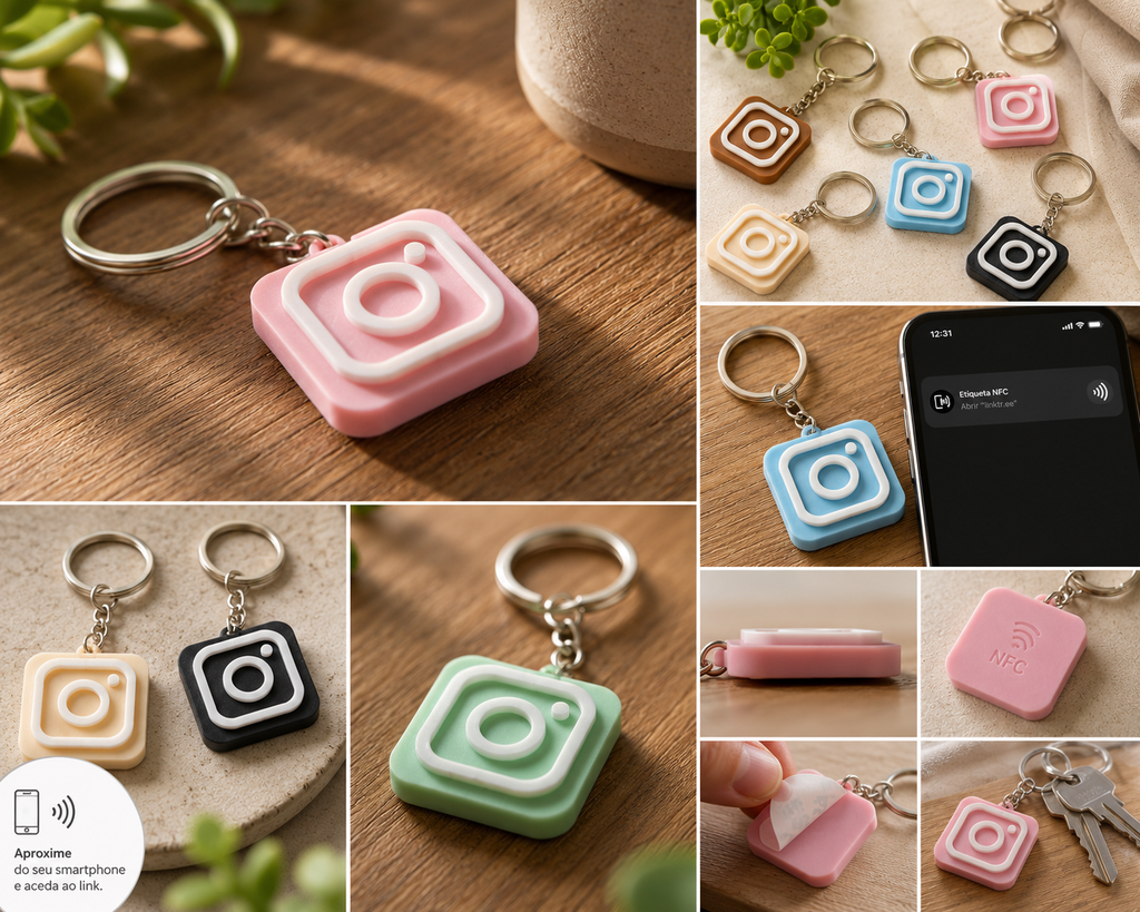 Porta-chaves personalizado com NFC