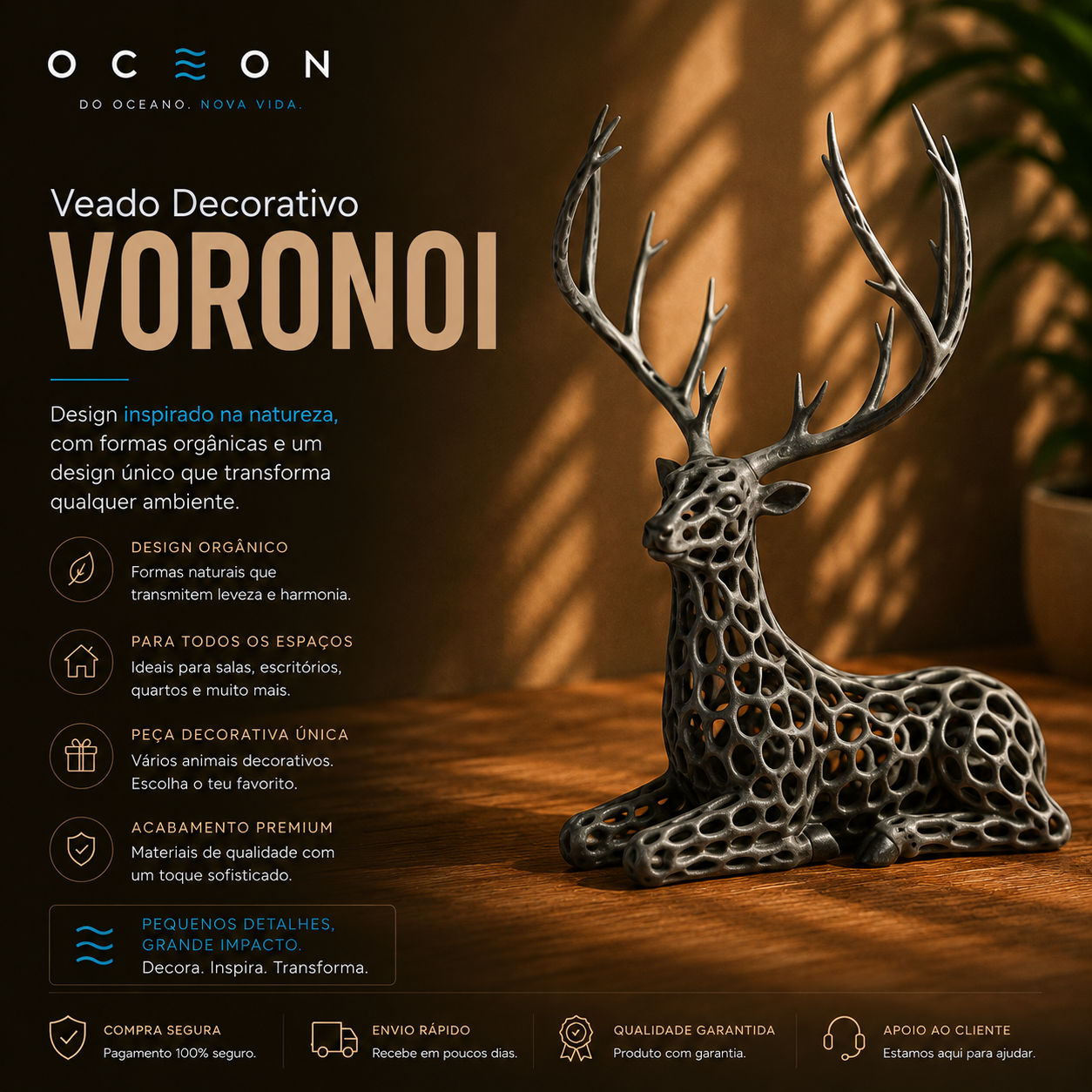 Veado Decorativo Voronoi